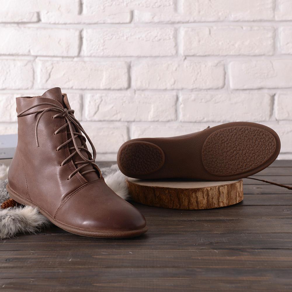 Georgie Women's Lace Up Flat Sole Oxford Ankle Boots, view 10