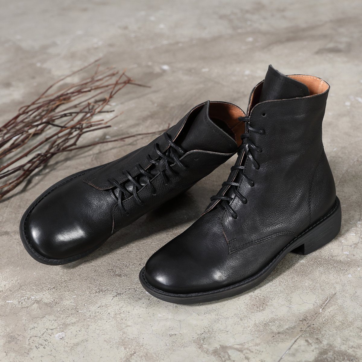 Lorna Women's Chunky Combat Lace Up Ankle Boots, view 3