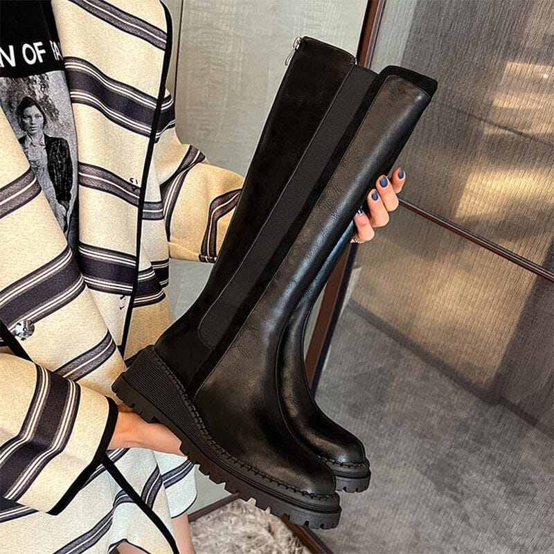 Millie Women's Chunky Round Toe Knee High Boots, view 4