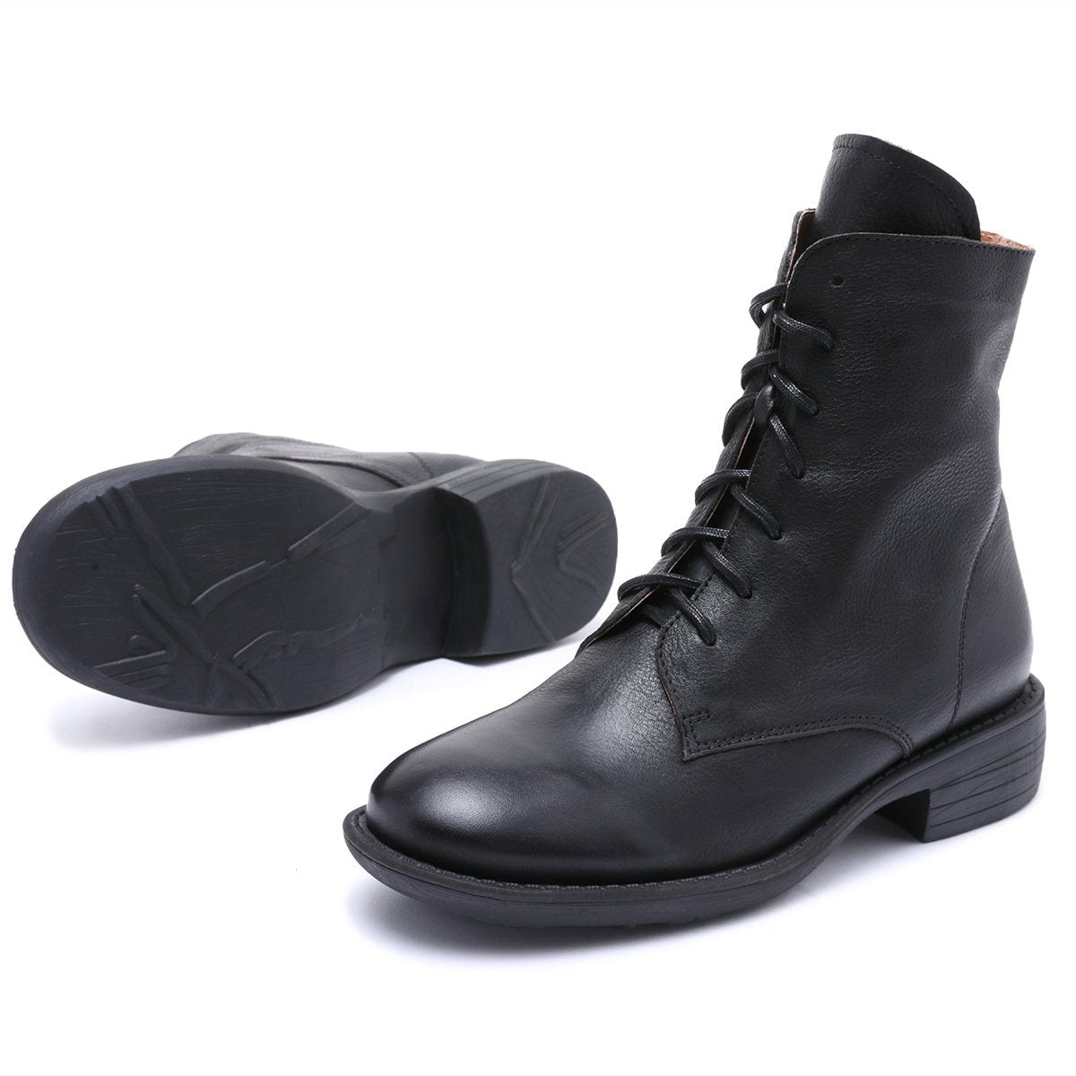 Lorna Women's Chunky Combat Lace Up Ankle Boots, view 12
