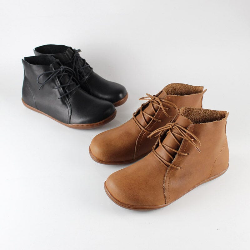 Etta Women's Round Toe Lace Up Leather Ankle Boots, view 7