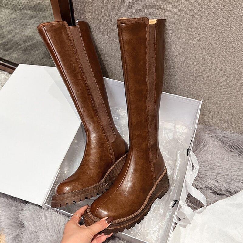 Millie Women's Chunky Round Toe Knee High Boots, view 2