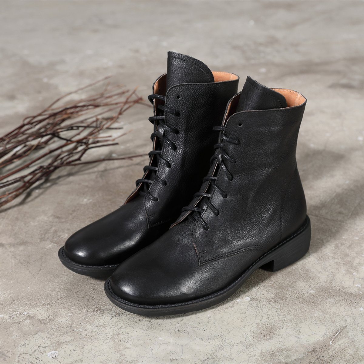Lorna Women's Chunky Combat Lace Up Ankle Boots, view 9