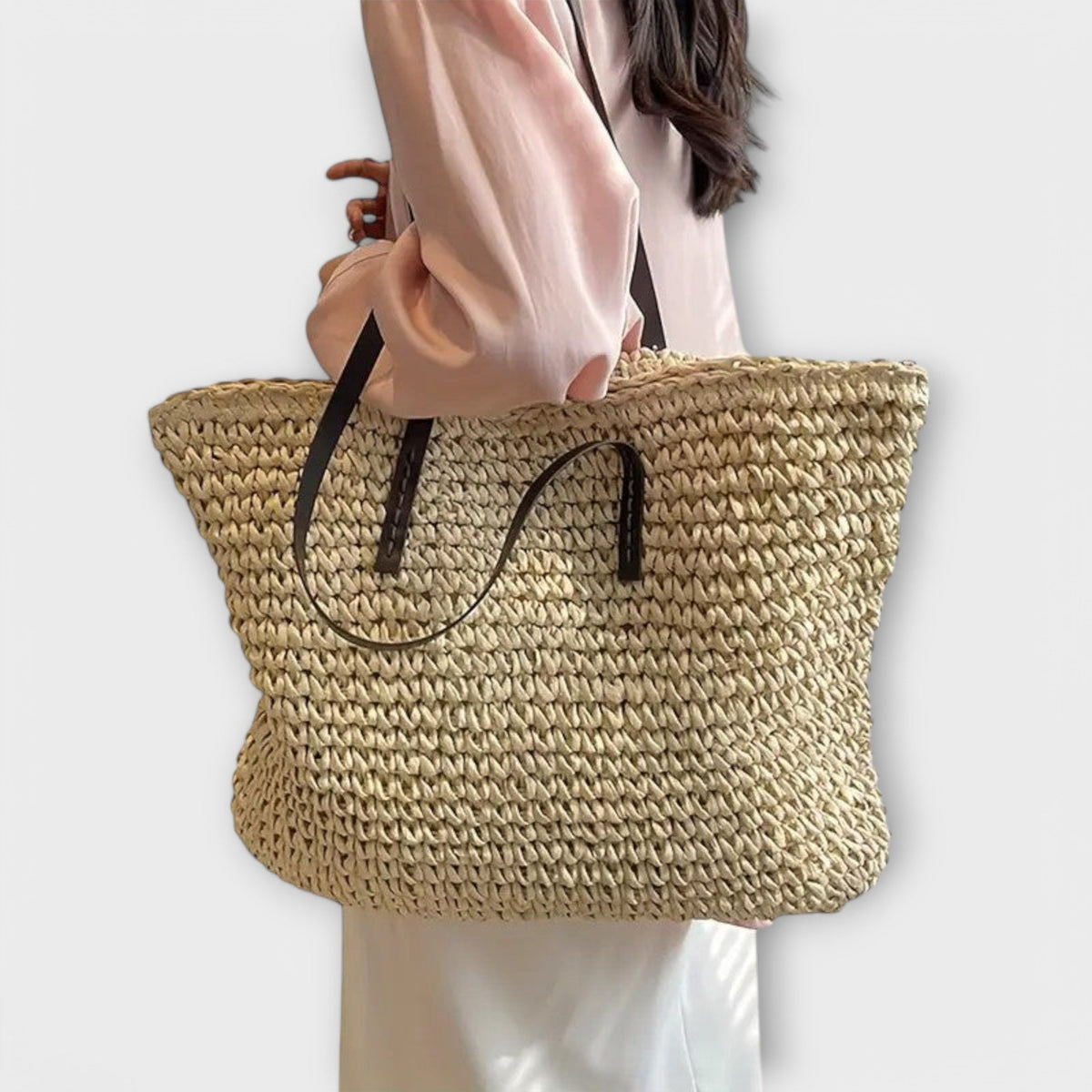 Rome Women's Woven Straw Handbag, view 8