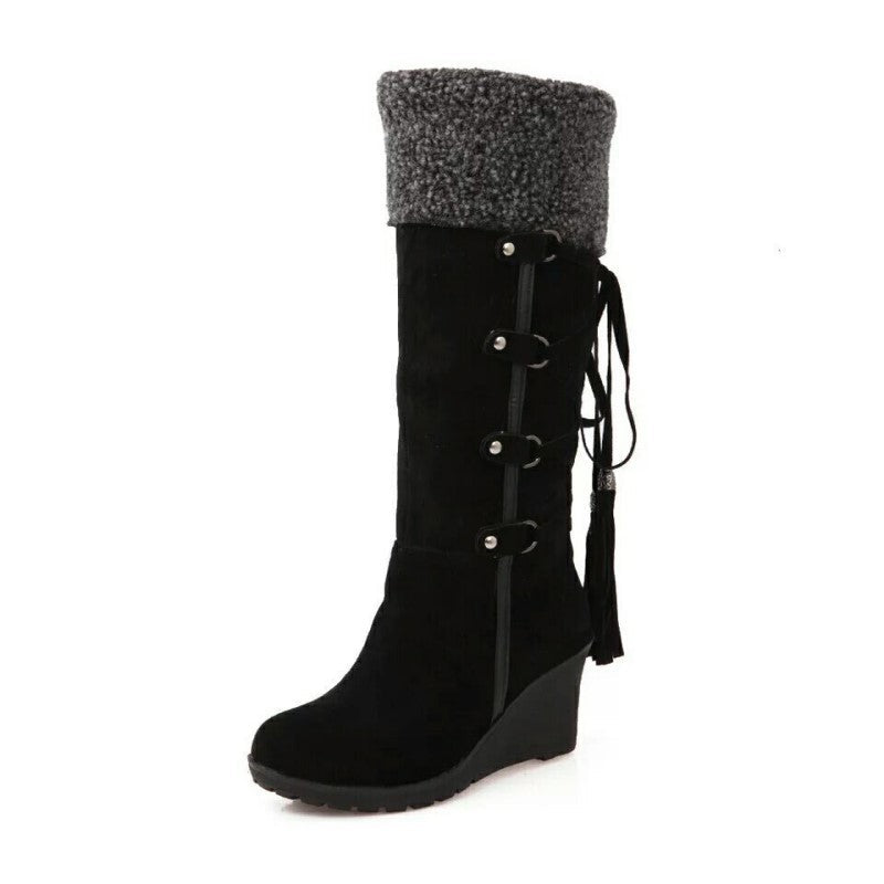 Hermione Women's Fur Lined Wedge Boots, view 4