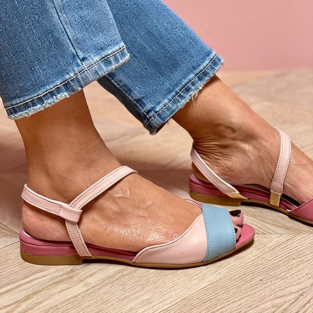 Ellela Women's Colour Block Leather Flat Shoes, view 2