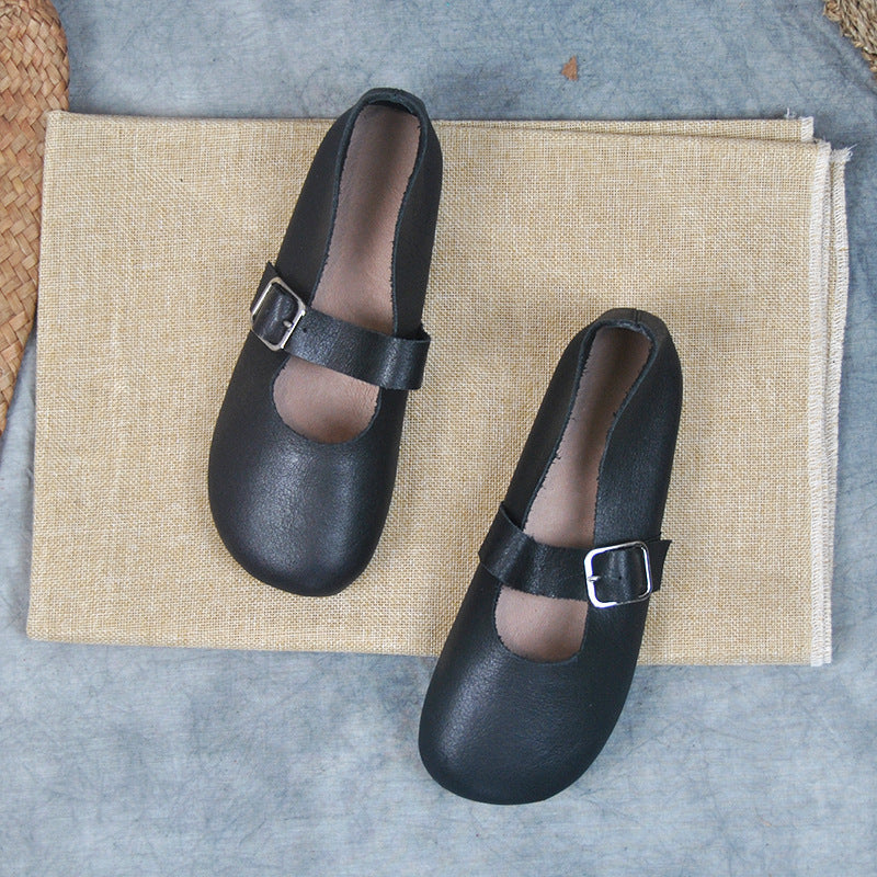 Nessa Women's Round Toe Buckle Strap Mary Jane Shoes, view 9
