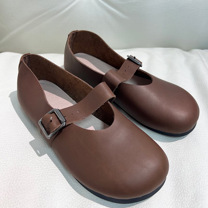 Nessa Women's Round Toe Buckle Strap Mary Jane Shoes, view 12