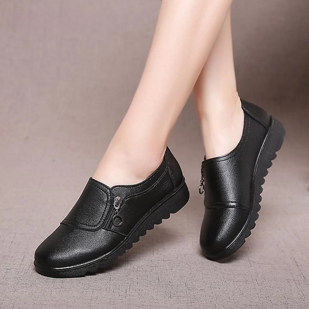 Fenella Women's Slip On Padded Footbed Flat Shoes, view 2