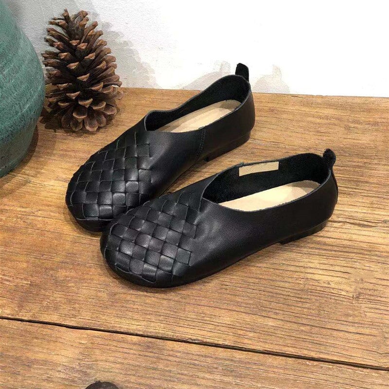 Stella Women's Woven Round Toe Flat Shoes, view 6