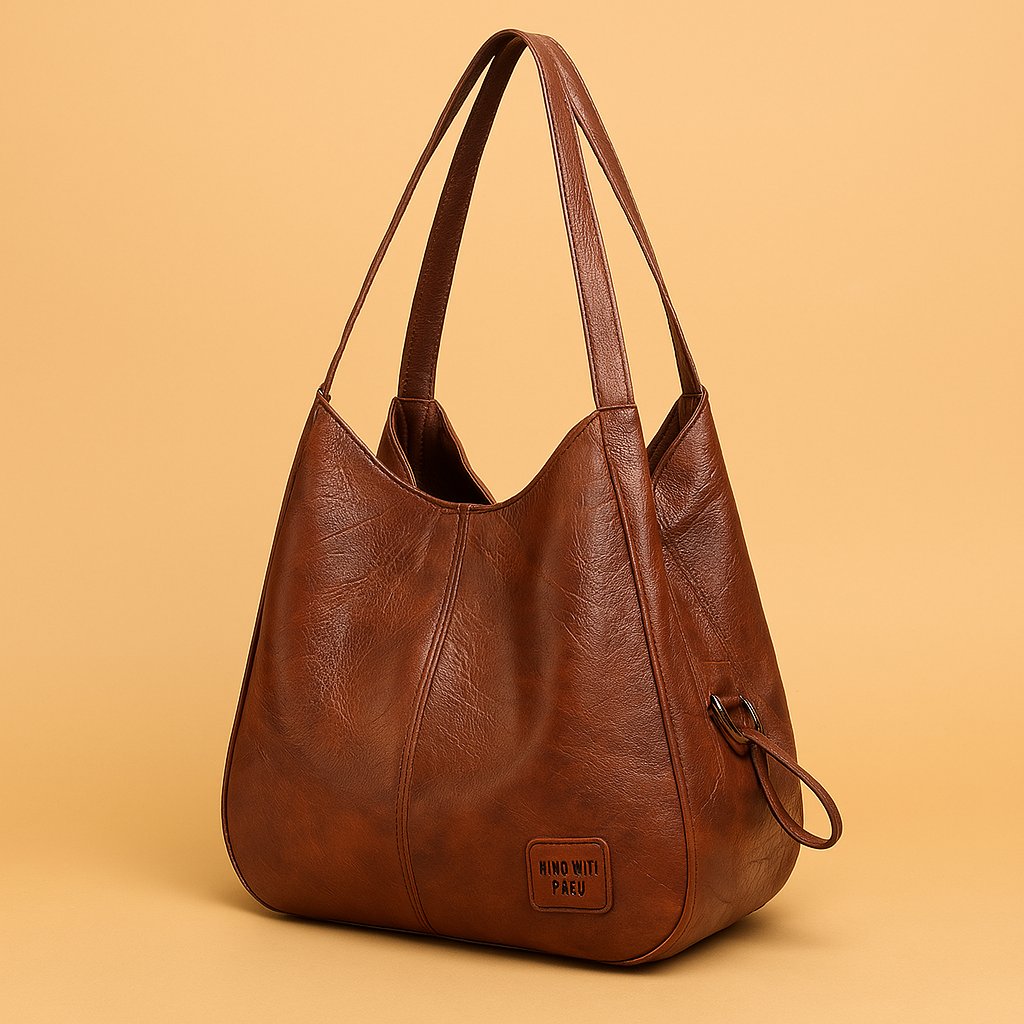 Harriet Women's Leather Hobo Drawstring Shoulder Bag, view 1