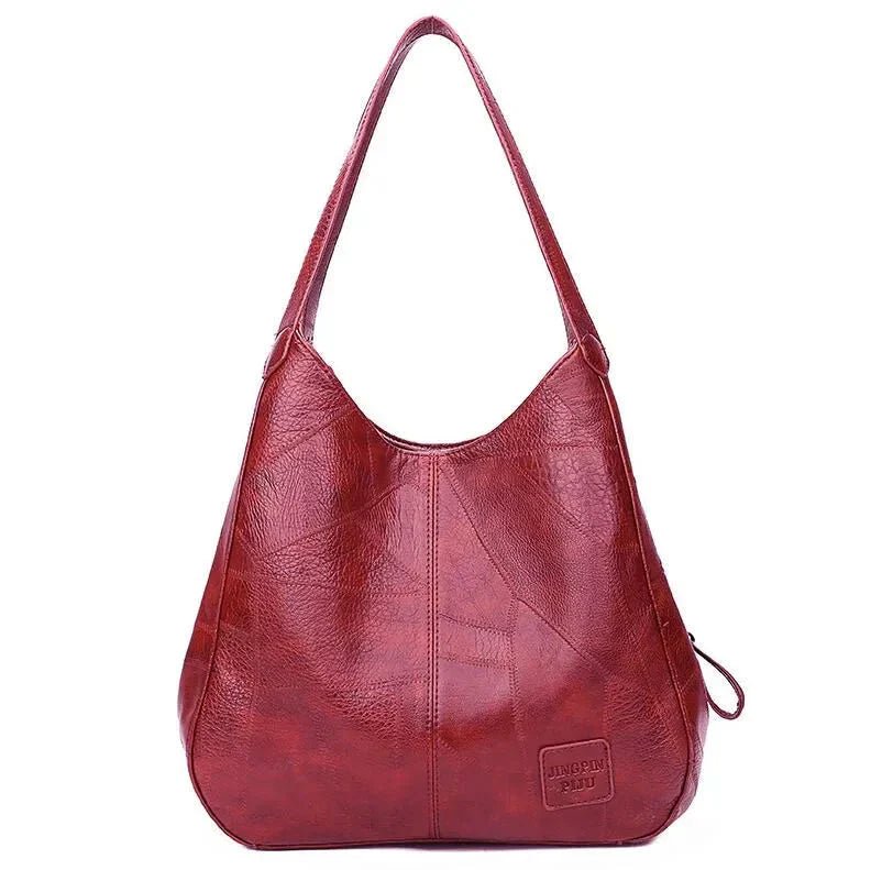 Harriet Women's Leather Hobo Drawstring Shoulder Bag, view 7