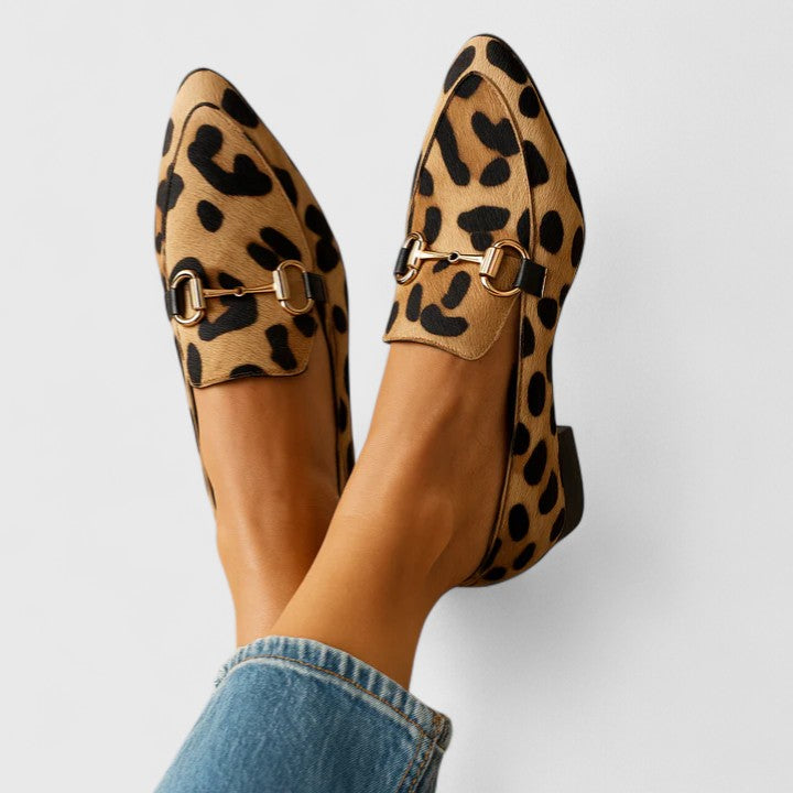 Aireyah Women's Leopard Print Pointed Toe Loafers, view 1