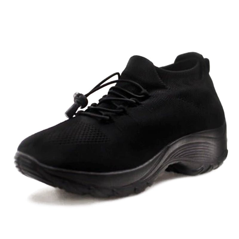 Imogen Women's Knitted Lace Up Platform Trainers, view 3