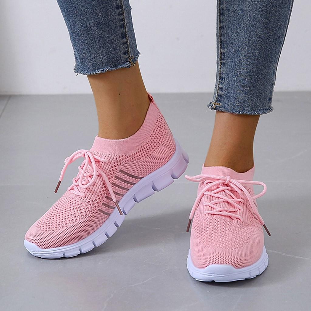 Katrine Women's Mesh Slip On Thick Sole Trainers, view 4