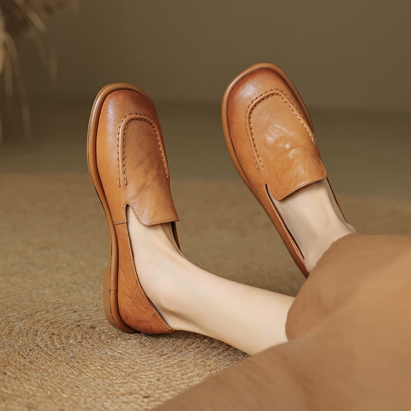 Ava Women's Slip On Sheepskin Flat Loafers, view 5