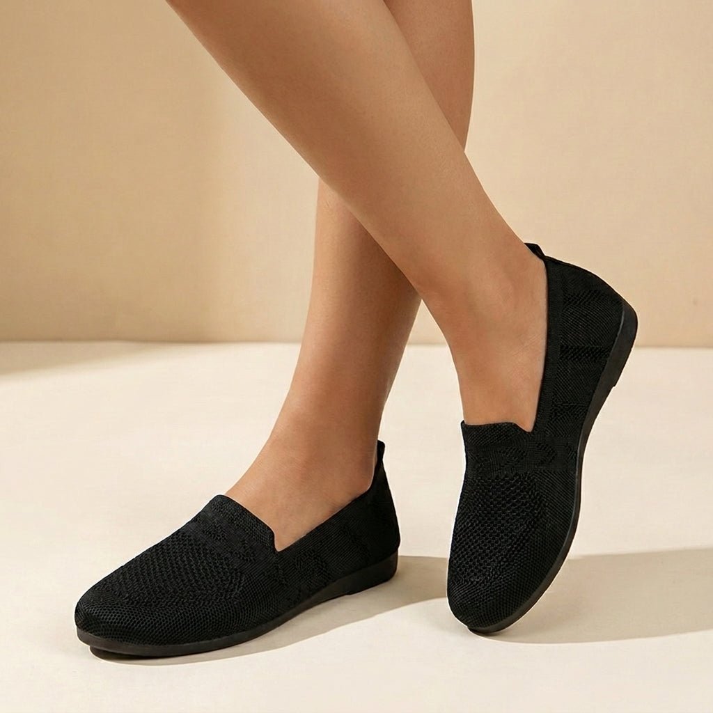 Margot Women's Knit Round Toe Flat Shoes, view 4