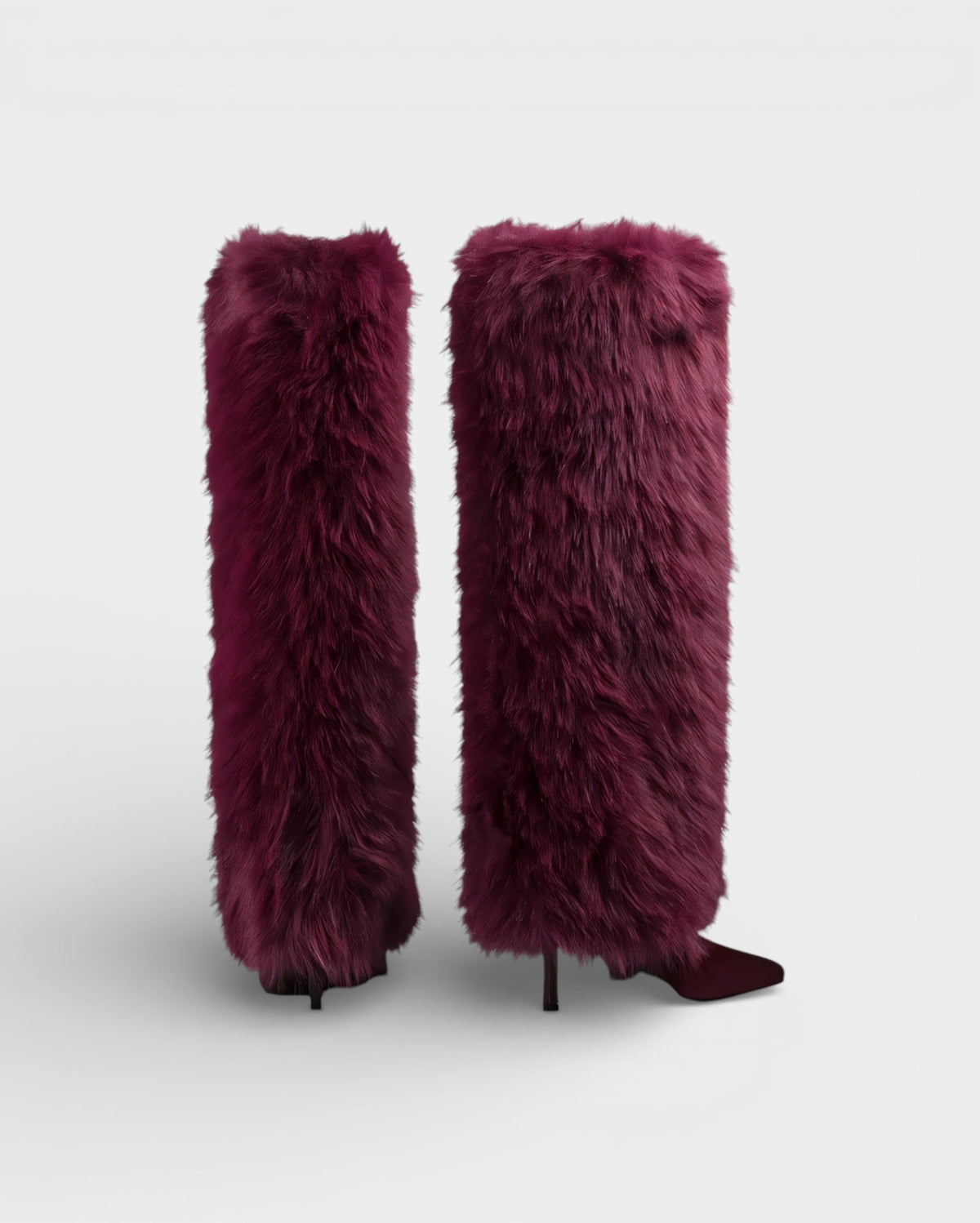 Cosima Women's Faux Fur Stiletto Heel Knee High Boots, view 4