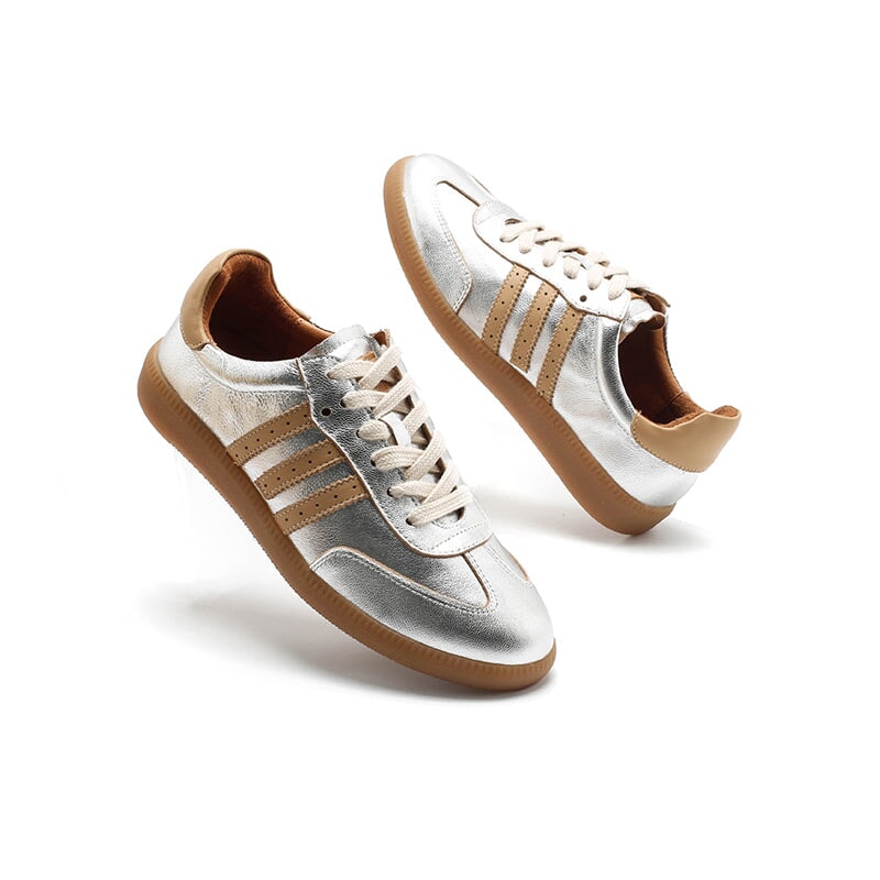 Sian Women's Low Top Striped Leather Trainers, view 6