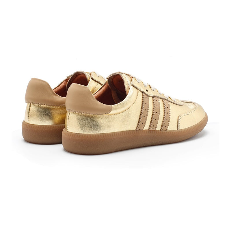 Sian Women's Low Top Striped Leather Trainers, view 4