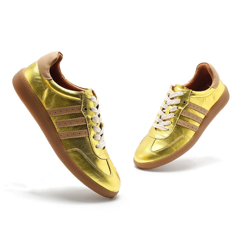 Sian Women's Low Top Striped Leather Trainers, view 8