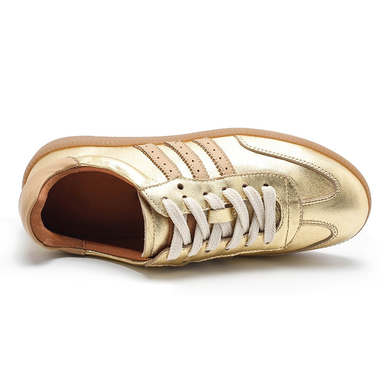 Sian Women's Low Top Striped Leather Trainers, view 3