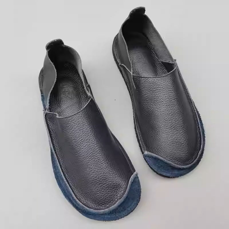 Violet Women's Slip On Round Toe Leather Loafers, view 6