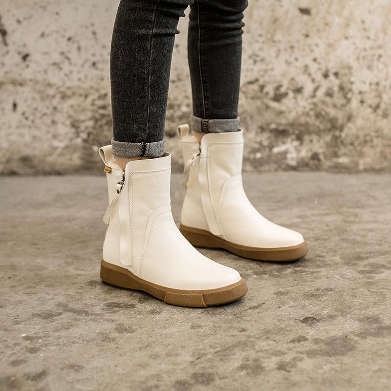 Elodie Women's Waxed Leather Double Zip Chelsea Boots, view 7