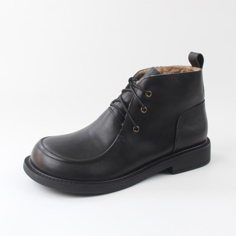 Emmeline Women's Round Toe Lace Up Leather Ankle Boots, view 8