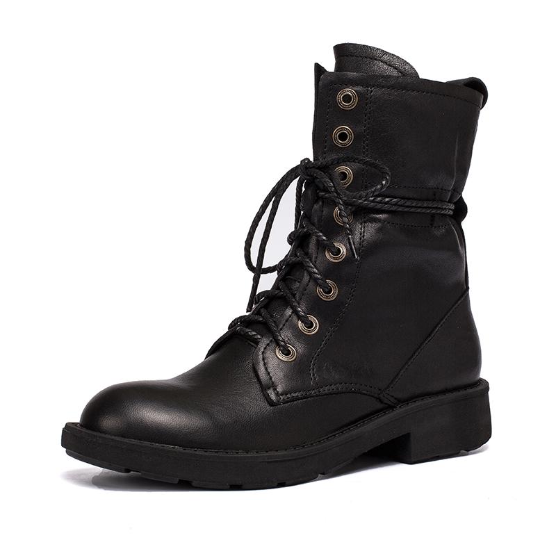 Enid Women's Sheepskin Lace Up Combat Boots, view 12
