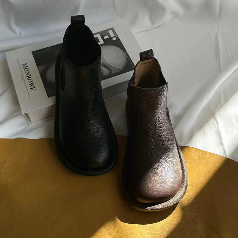 Rosie Women's Round Toe Leather Chelsea Boots, view 7