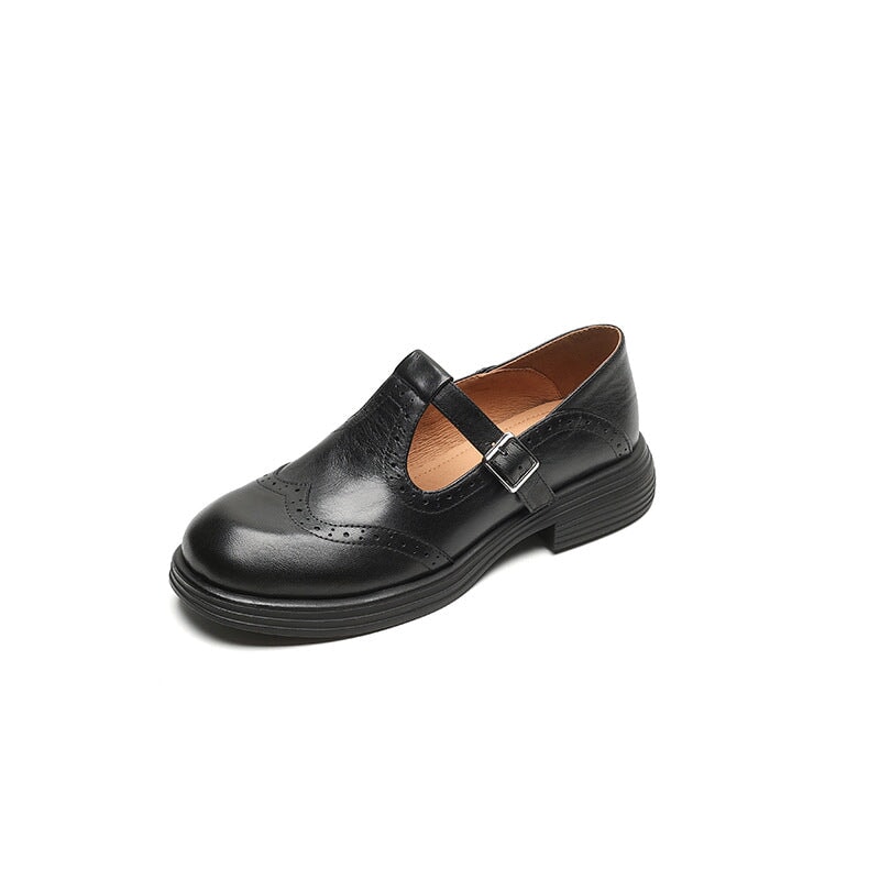 Lila Women's T Strap Brogue Mary Jane Shoes, view 9