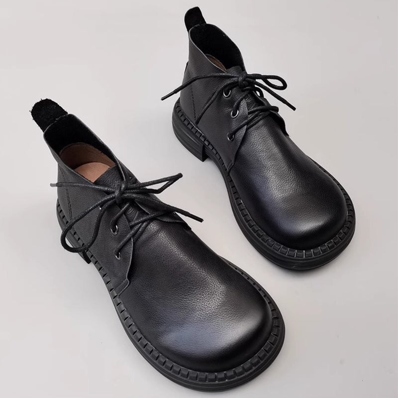 Ariel Women's Lace Up Derby Leather Ankle Boots, view 8