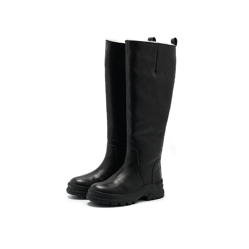 Olive Women's Fleece Lined Side Zip Knee High Boots, view 8