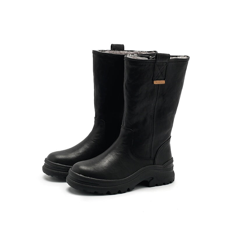 Annie Women's Back Zip Leather Mid Calf Boots, view 8