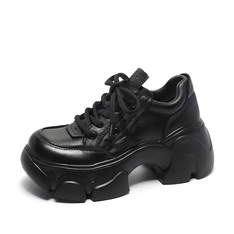 Amber Women's Platform Lace Up Leather Oxford Shoes, view 7