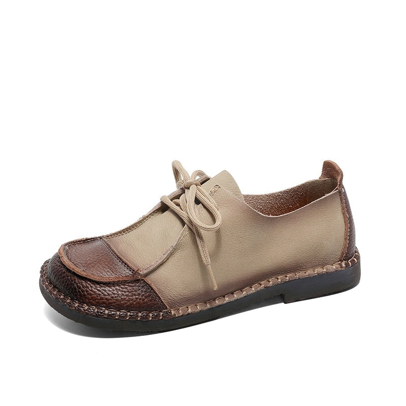 Lucy Women's Leather Flat Oxford Shoes, view 10