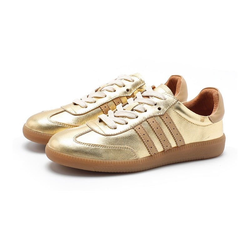 Sian Women's Low Top Striped Leather Trainers, view 1
