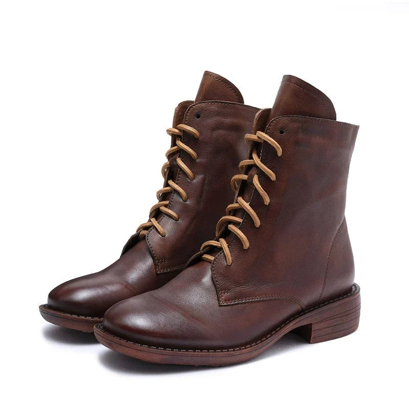 Lorna Women's Chunky Combat Lace Up Ankle Boots, view 13