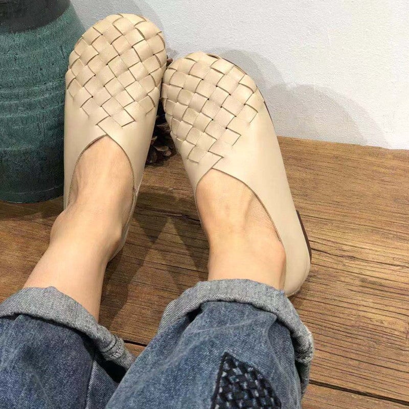 Stella Women's Woven Round Toe Flat Shoes, view 8