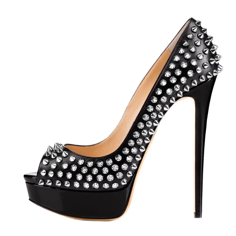 Ursula Women's Studded Stiletto Court Shoes, view 6