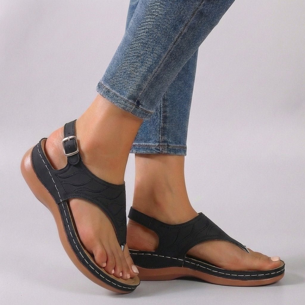 Elsie Women's Embroidered Ankle Strap Wedge Sandals, view 2
