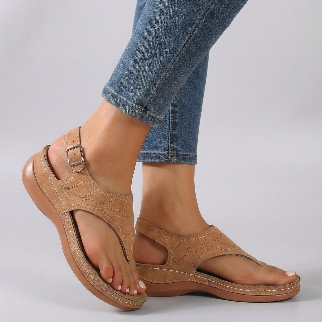 Elsie Women's Embroidered Ankle Strap Wedge Sandals, view 4