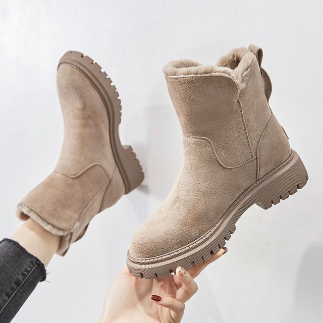Briar Women's Suede Chunky Sole Leather Ankle Boots, view 5