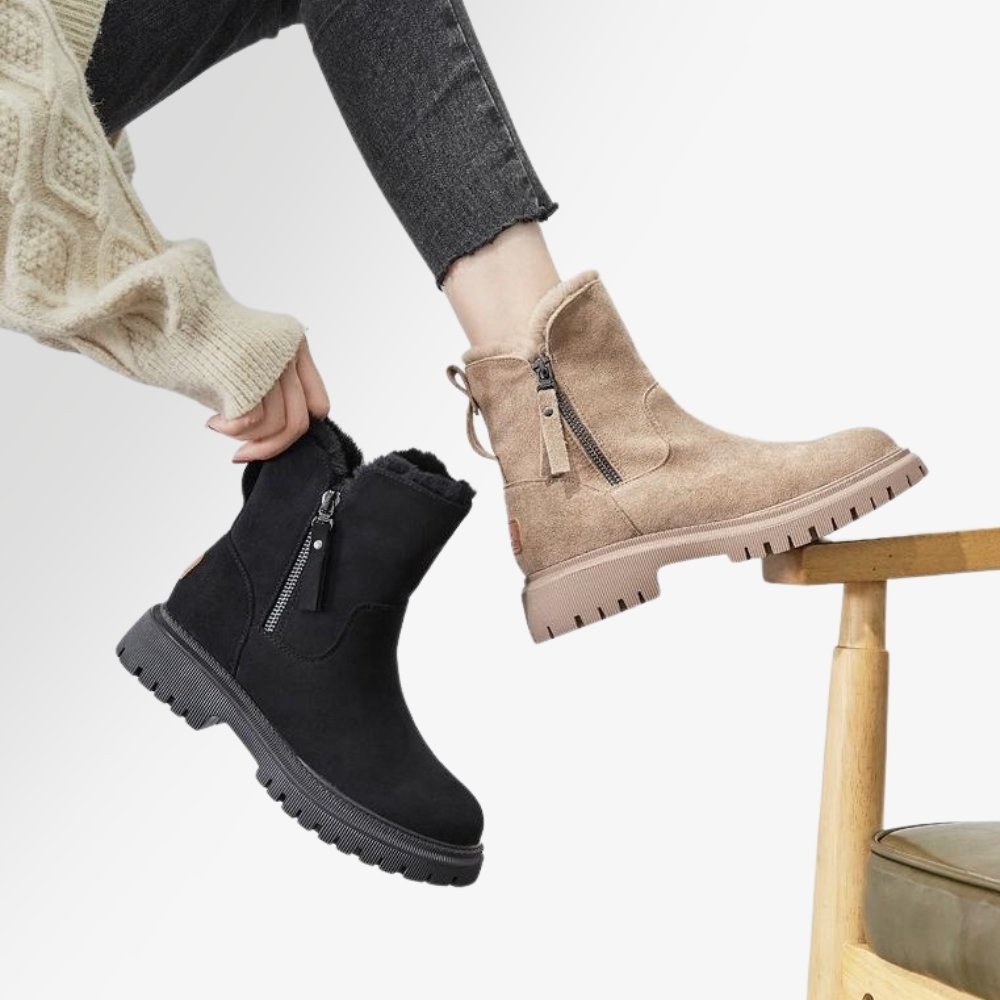 Briar Women's Suede Chunky Sole Leather Ankle Boots, view 7