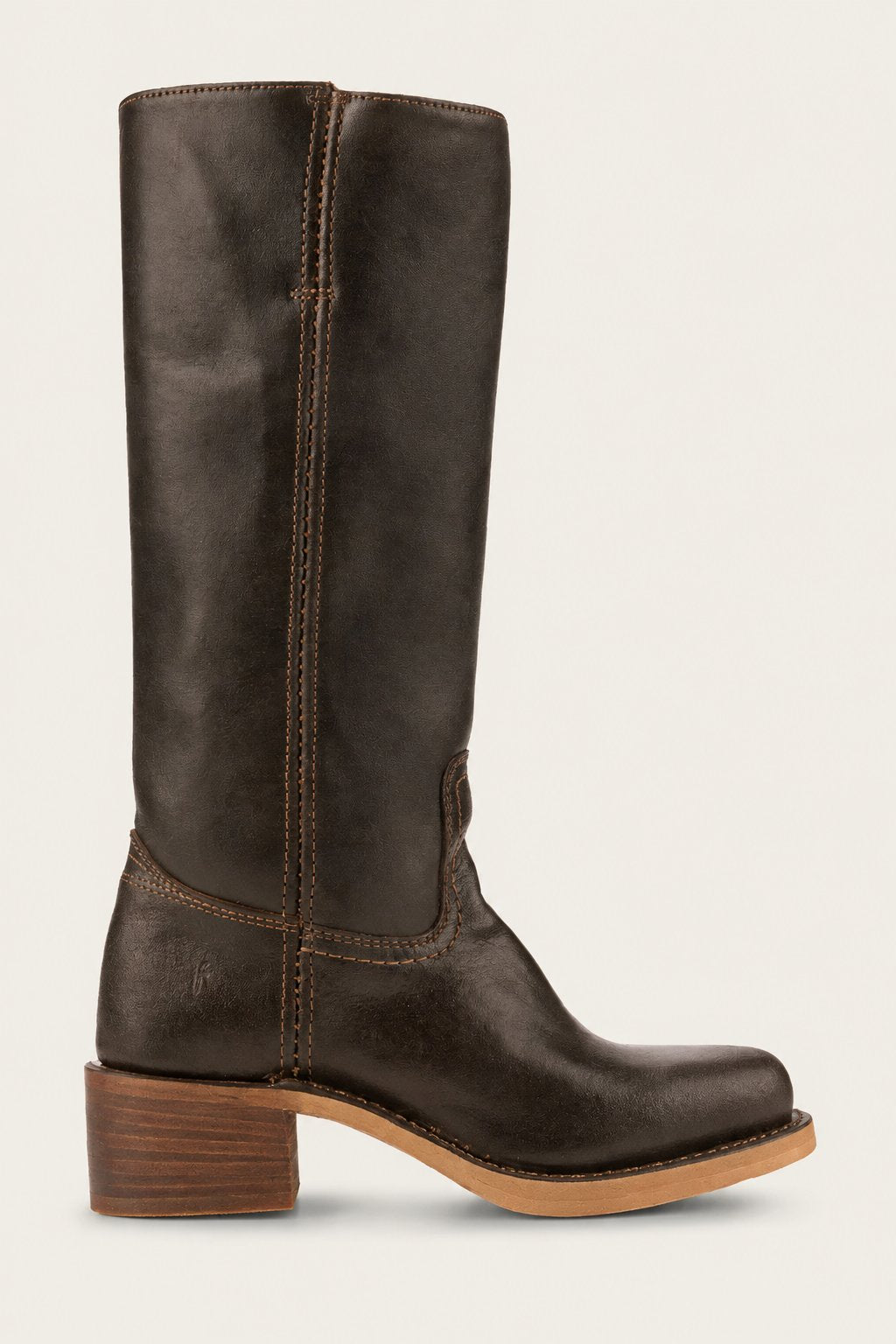 Adeline Women's Leather Pull On Block Heel Knee High Boots, view 3