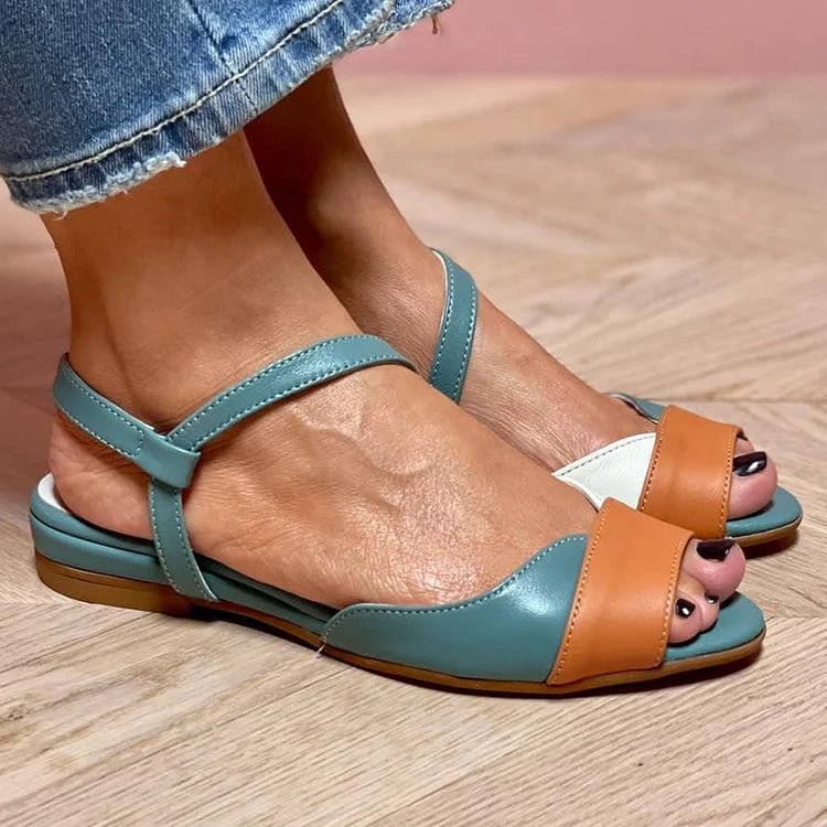 Wren Women's Colour Block Open Toe Ankle Strap Flat Sandals, view 3