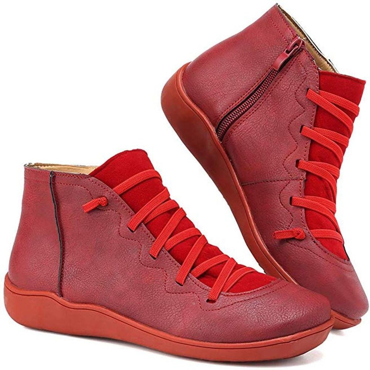 Willow Women's Faux Leather Lace Up Ankle Boots, view 2