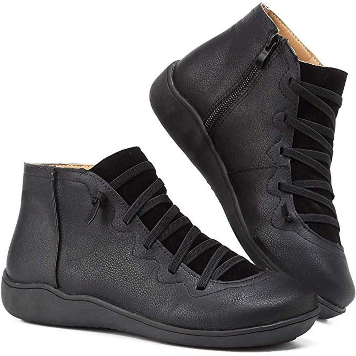 Willow Women's Faux Leather Lace Up Ankle Boots, view 3