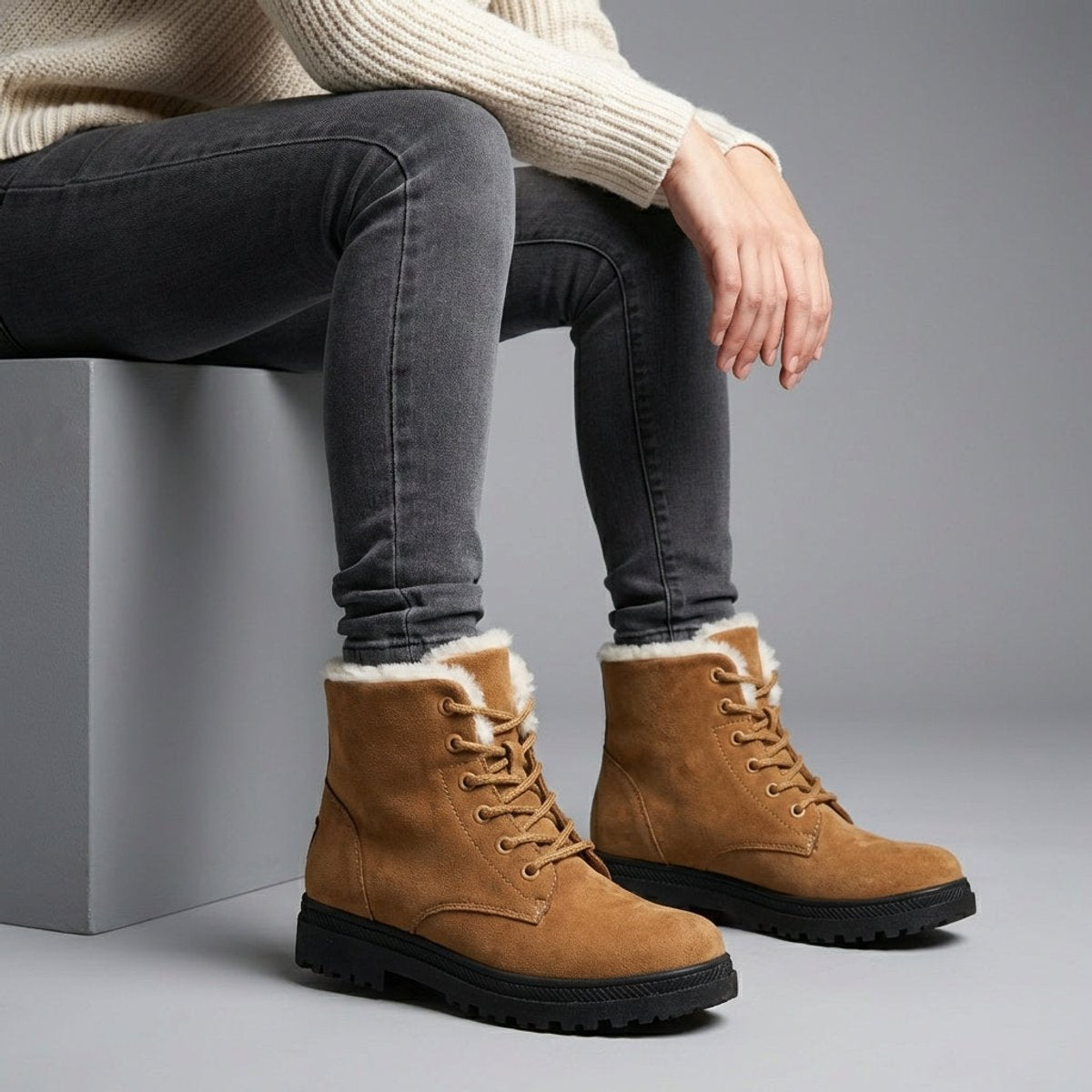 Robyn Women's Faux Fur Lined Lace Up Snow Boots, view 10
